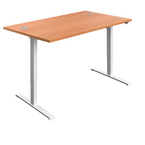 First Economy Sit/Stand Height Adj Desk 1200x800 Bch/Wht KF803741 product image 1