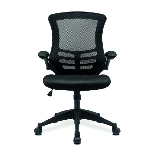 Vidal Designer Medium Back Mesh Operators Chair with Folding Arms Black product image 1