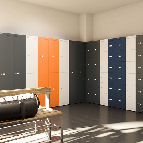 Qube by Bisley Locker 2 Door 1800mm High 457 Deep Goose Grey product image 1
