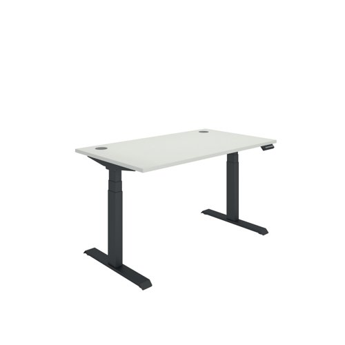 Polaris DM Sit/Stand Height Adjustable Desk 1400x800 Wht/Blk KF800119 product image 1